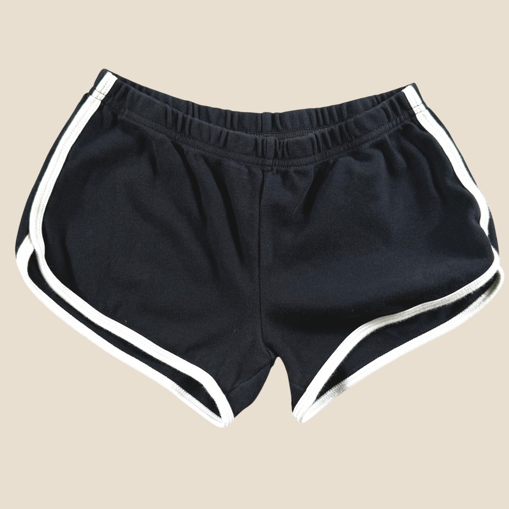 American Apparel Running Shorts Women S Black White Retro Gym Active Athletic